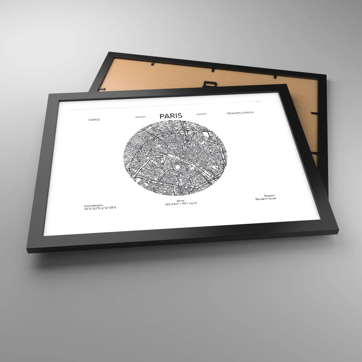 Plakát v černém rámu - Anatomie Paříže - 40x30 cm