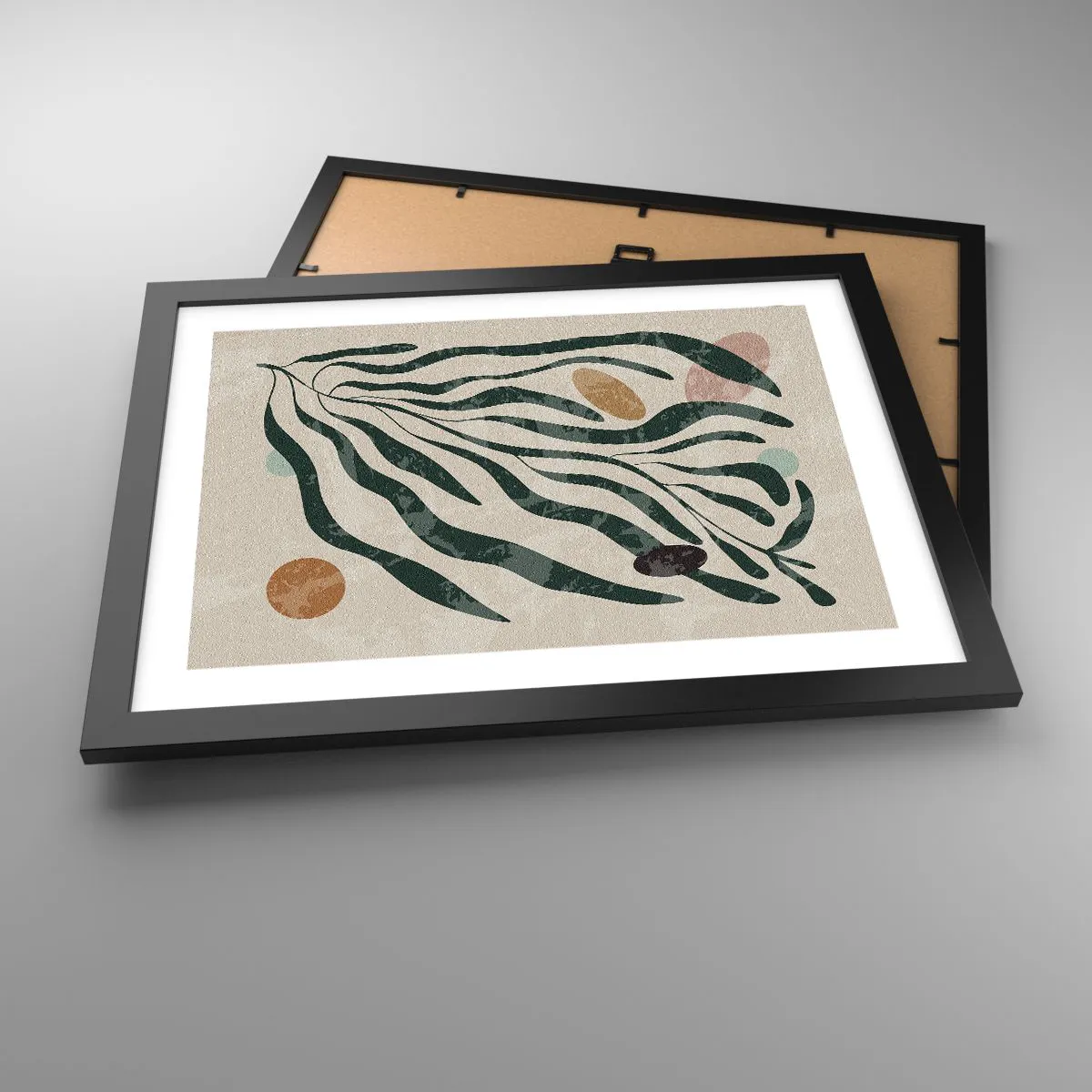 Plakat i sort ramme - Blandt det grønne - 40x30 cm