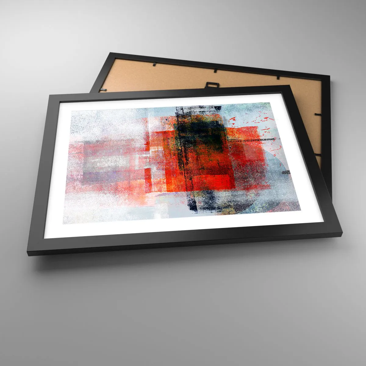 Poster in een zwarte lijst - Een gloeiende compositie  - 40x30 cm