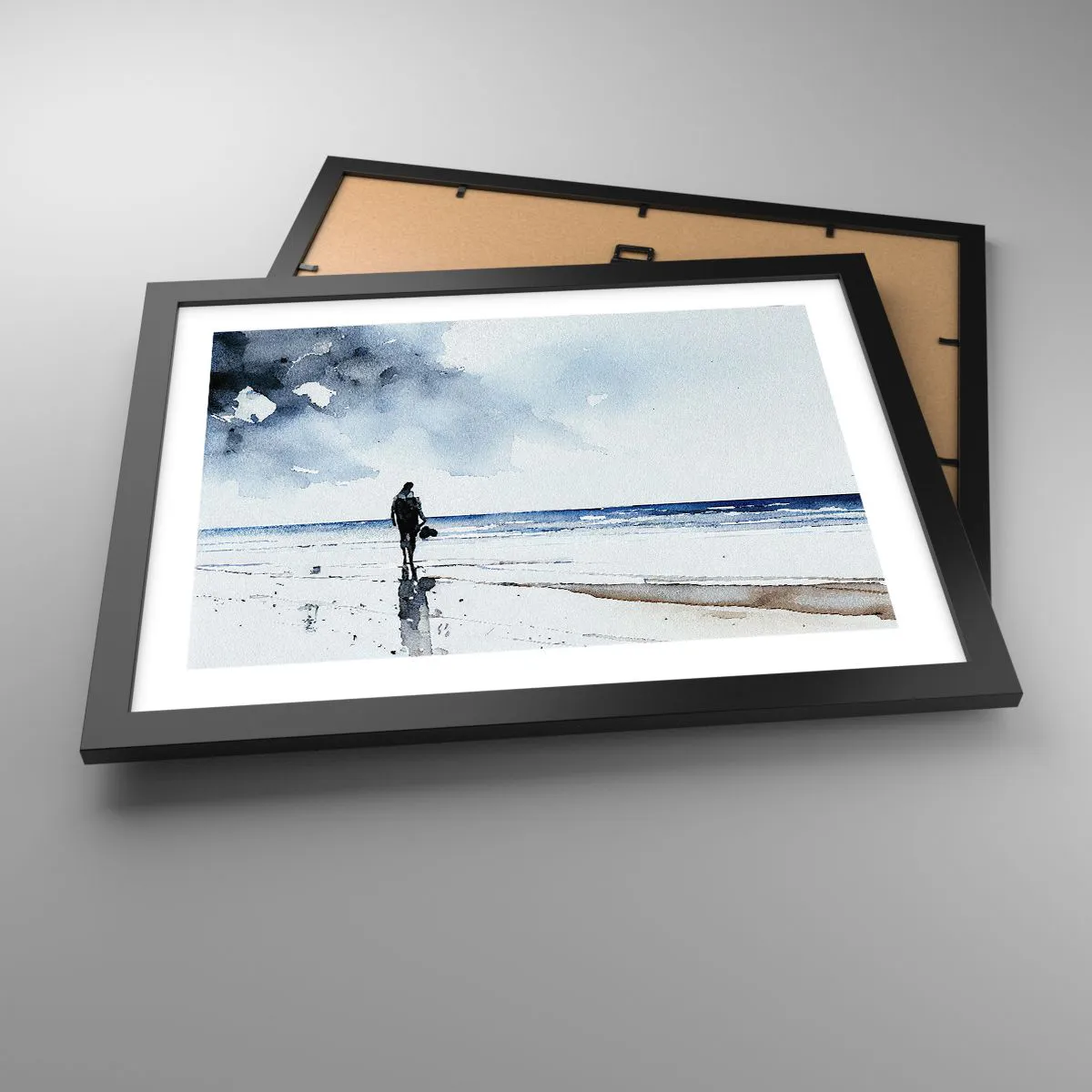 Poster in einem schwarzem Rahmen - Gespräch mit dem Meer - 40x30 cm