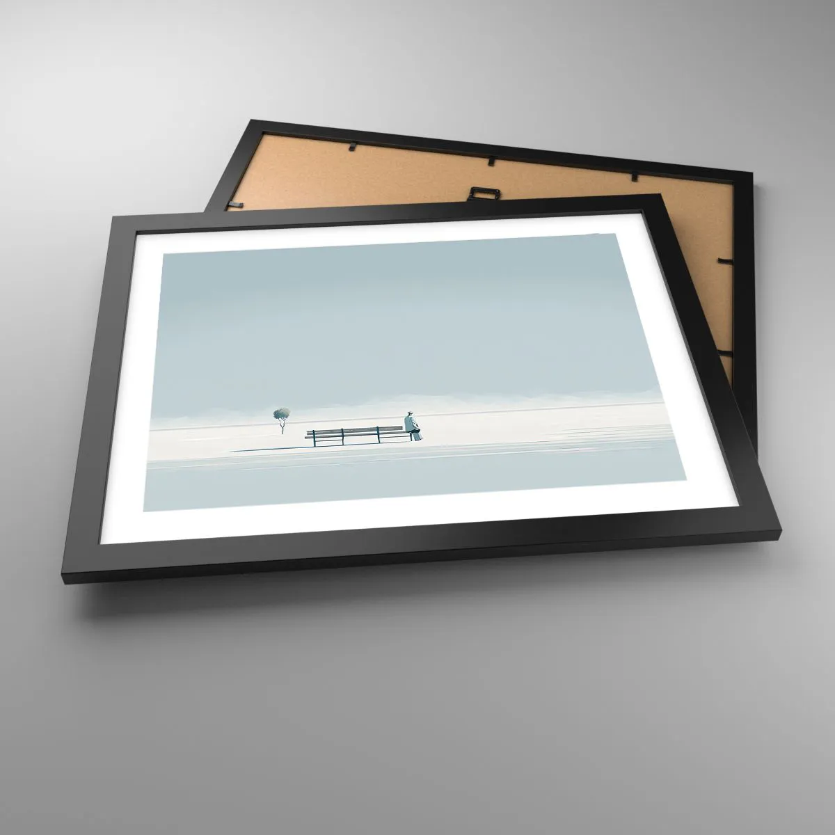 Affiche dans un cadre noir - Poster - Oui, j'attends. - 40x30 cm