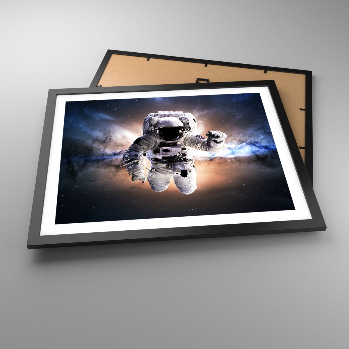 Poster 50x40cm Lune Terre Astronaute - Tableau Mural Espace ARTTOR