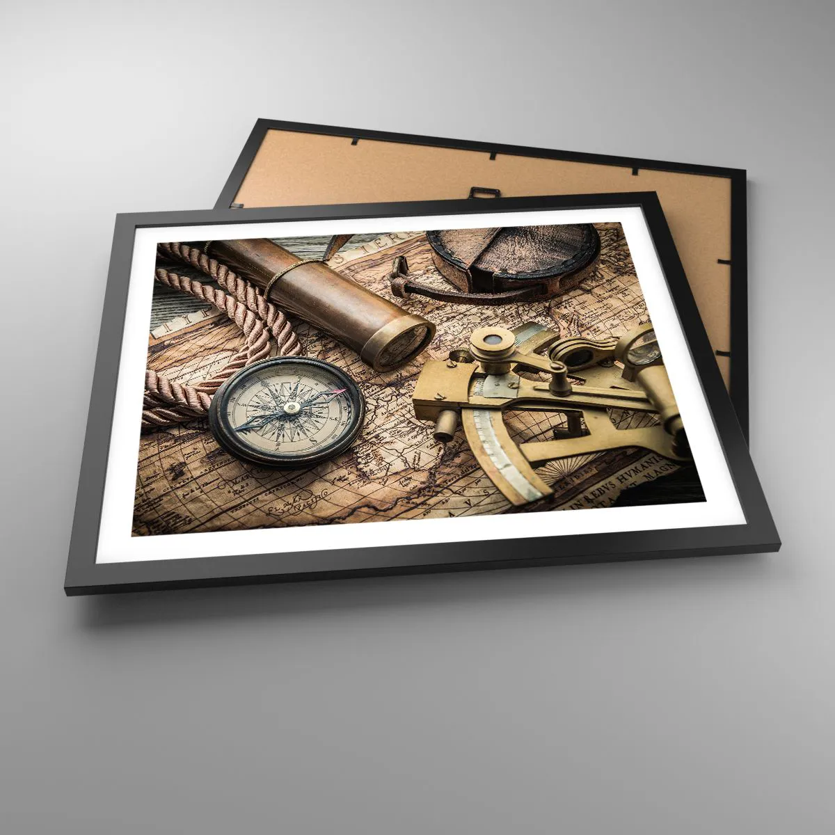 Affiche dans un cadre noir - Poster - Fixer un cap - 50x40 cm