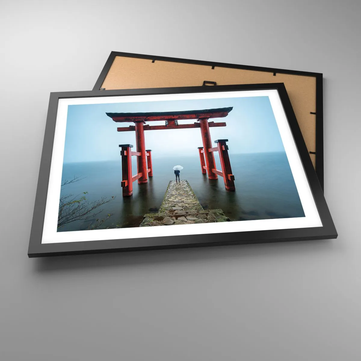 Pôster com moldura preta - Devaneio japonês - 50x40 cm