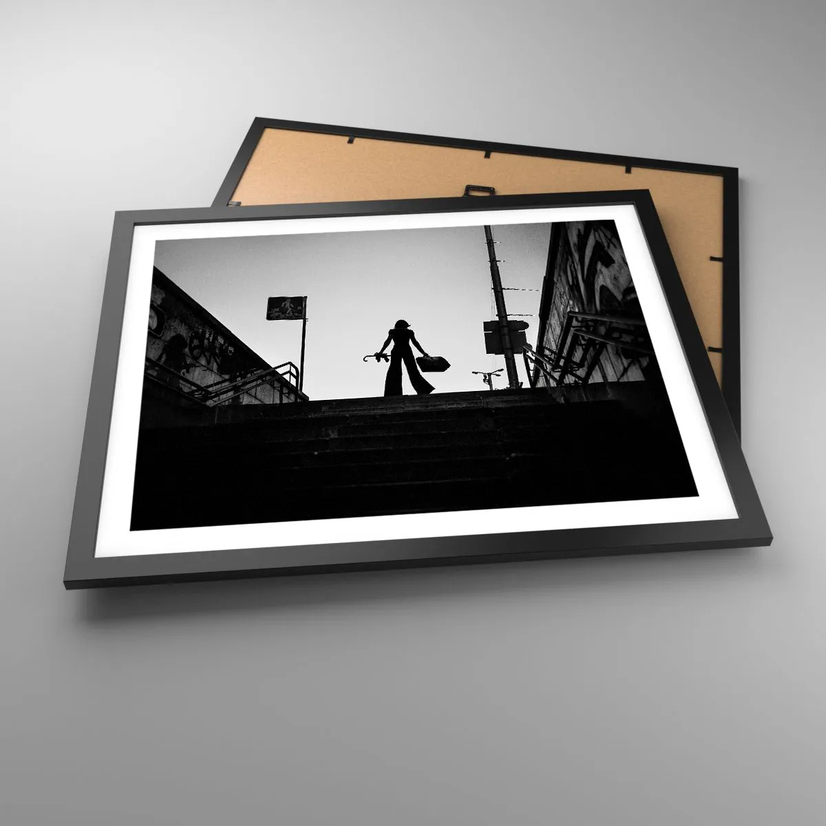 Poster in black frame - City Wander - 50x40 cm