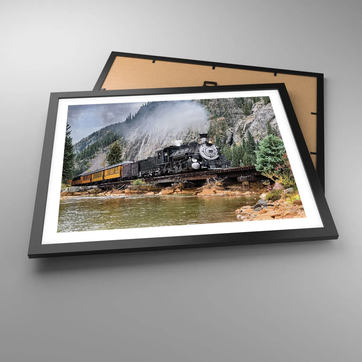 Poster in einem schwarzem Rahmen - Wo willst du hin? Wohin? - 50x40 cm