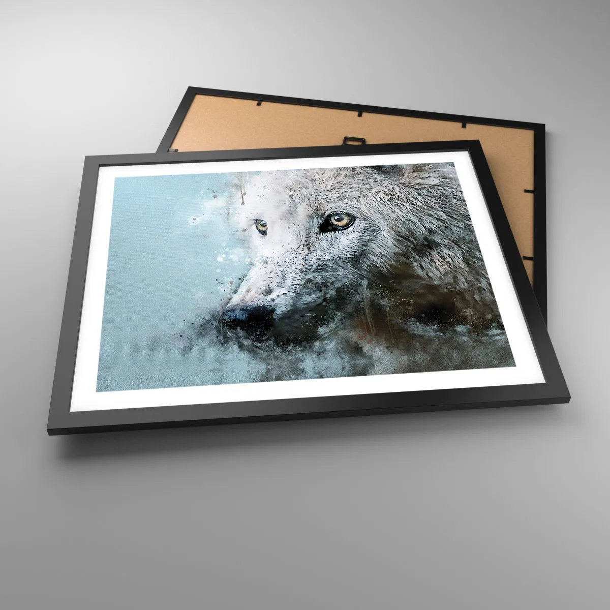 Pôster com moldura preta - Conheça a alma do lobo - 50x40 cm