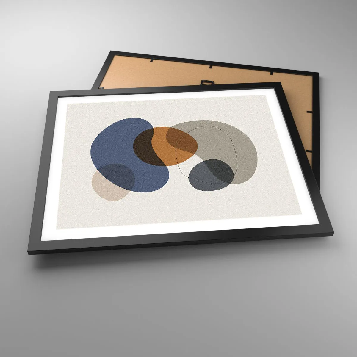 Poster in cornice nera - Gocce di colore - 50x40 cm