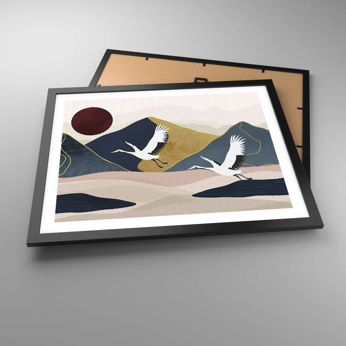 Affiche dans un cadre noir - Poster - Encore une fois, la journée s'est ÉCOULÉE - 50x40 cm