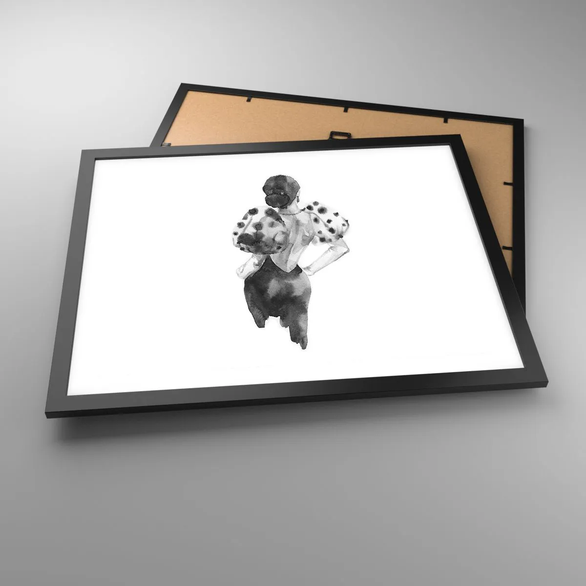 Póster en marco negro - Pasa justo por aquí - 50x40 cm