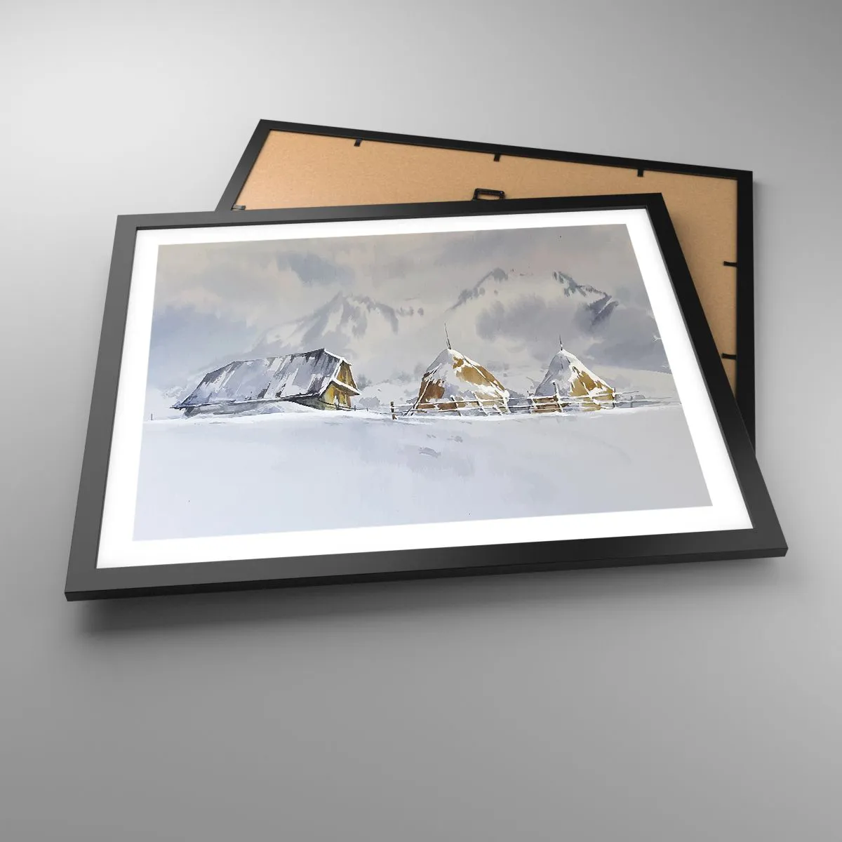 Poszter fehér keretben - Egy havas völgyben - 50x40 cm