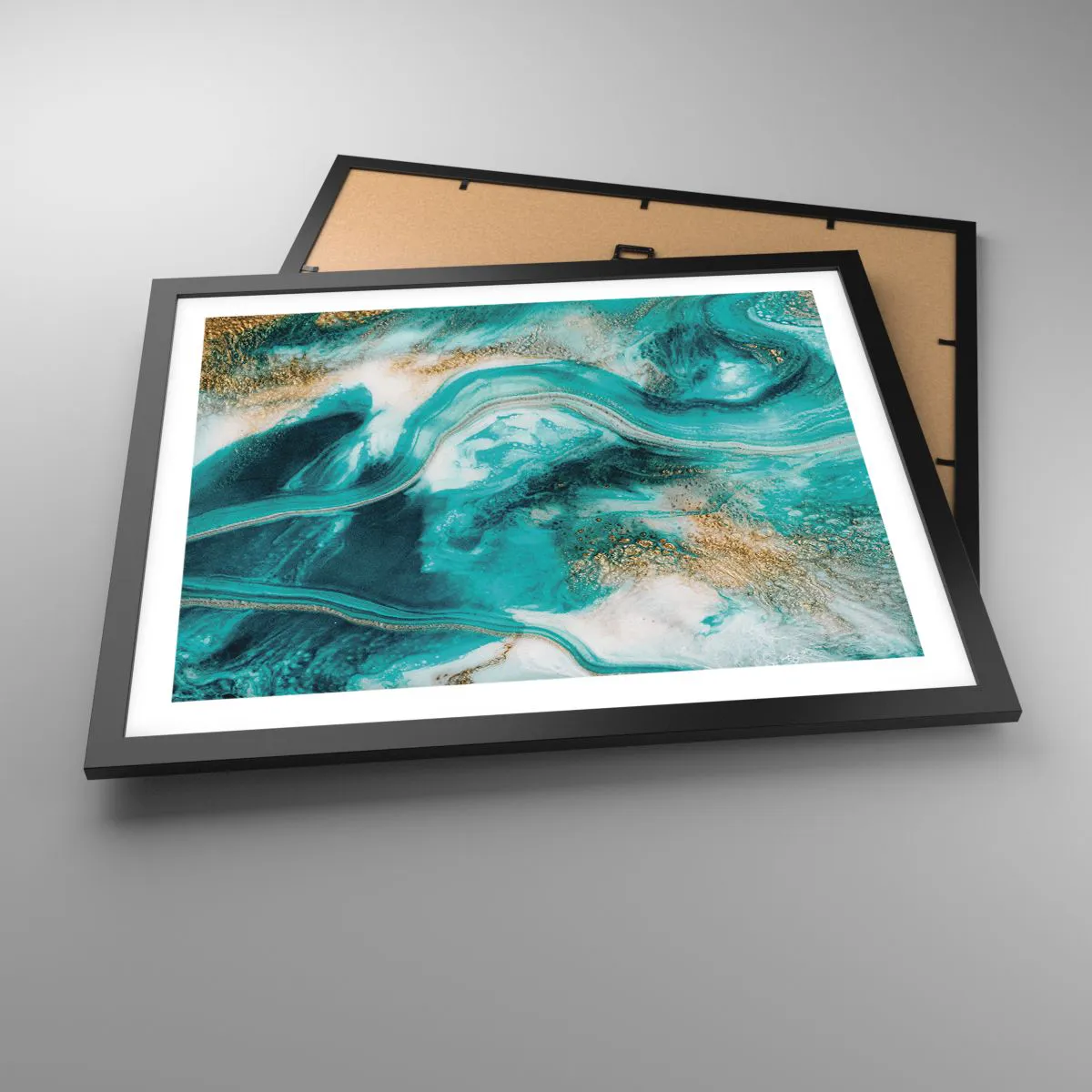 Plakát v černém rámu - Řeka zlata - 50x40 cm