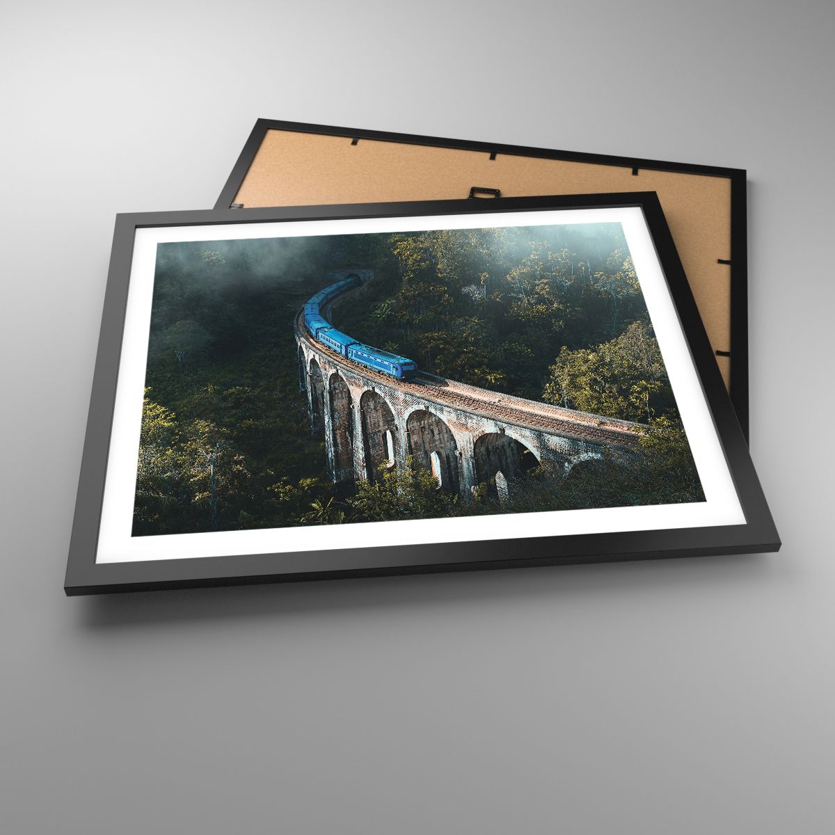 Poster Eisenbahnbrücke, Poster Berglandschaft, Poster Personenzug, Poster Sri Lanka, Poster Asien