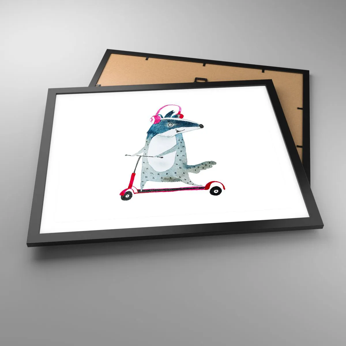 Plakat w czarnej ramie - Borsucze radości - 50x40 cm