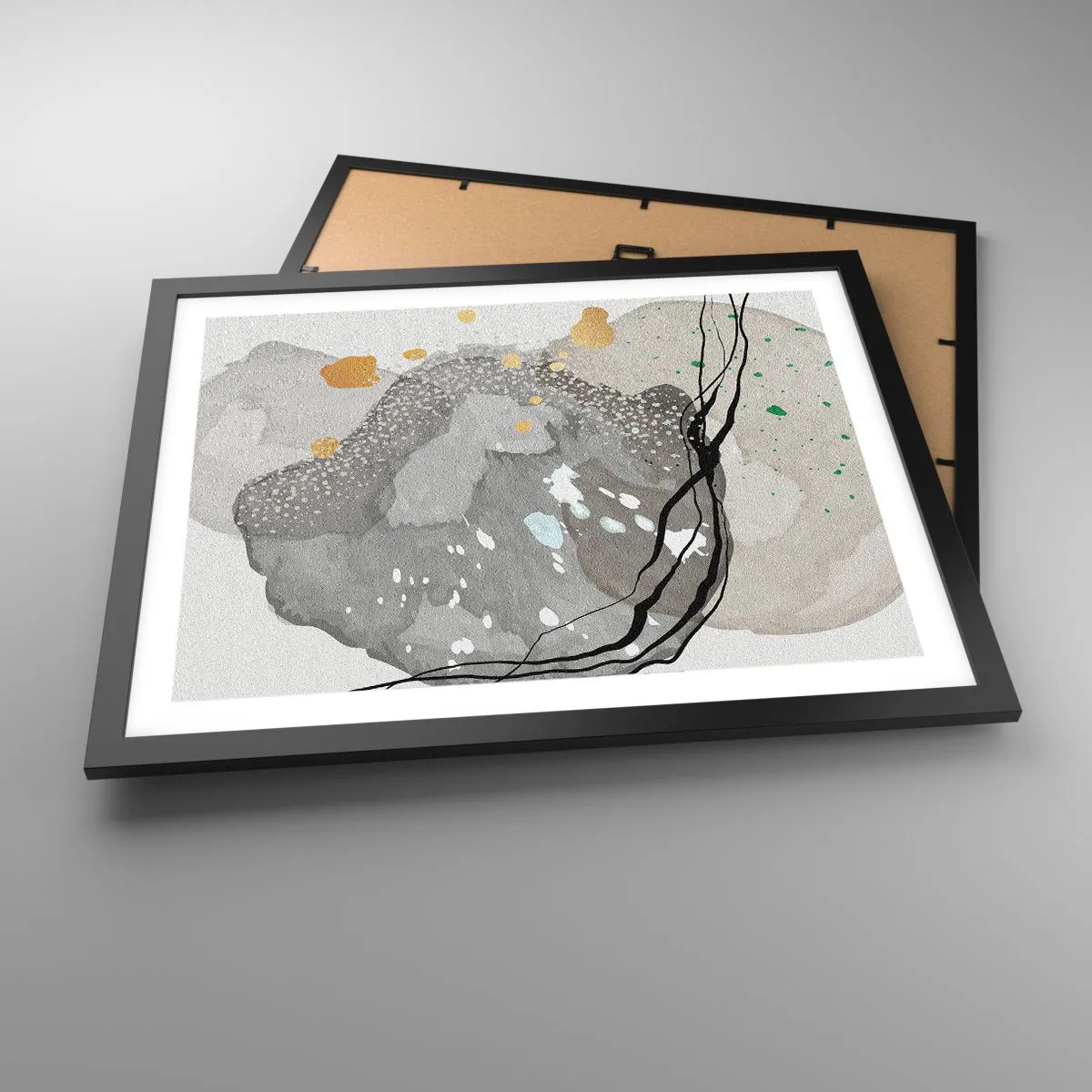 Plakat w czarnej ramie - Kompozycja organiczna - 50x40 cm