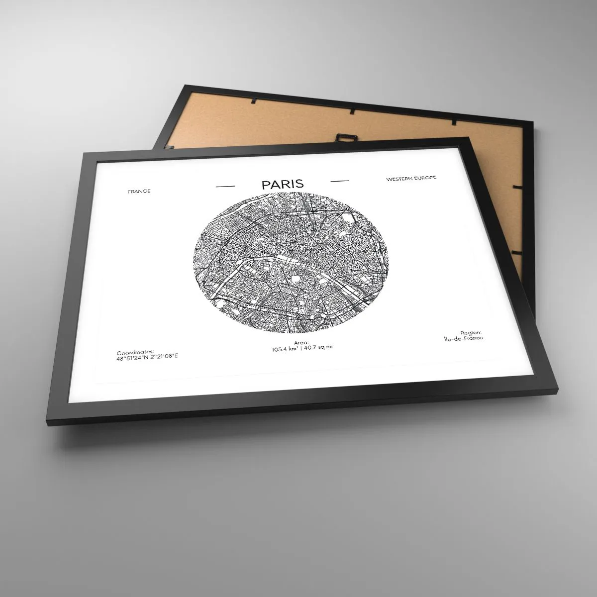 Plakát v černém rámu - Anatomie Paříže - 50x40 cm