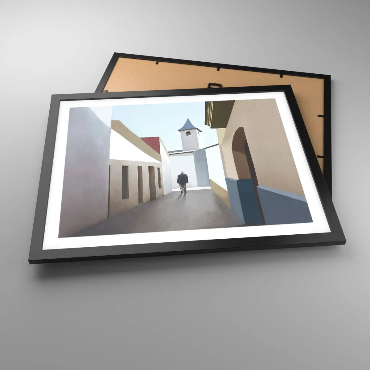Affiche dans un cadre noir - Poster - Une promenade ensoleillée - 50x40 cm