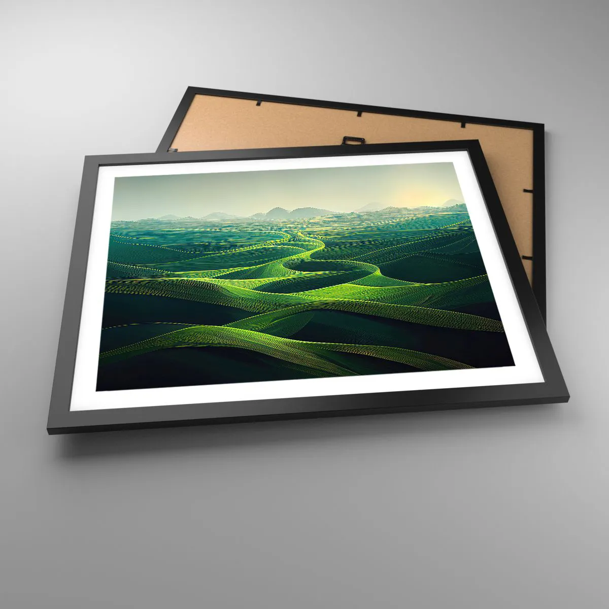 Poster in einem schwarzem Rahmen - In den grünen Tälern - 50x40 cm