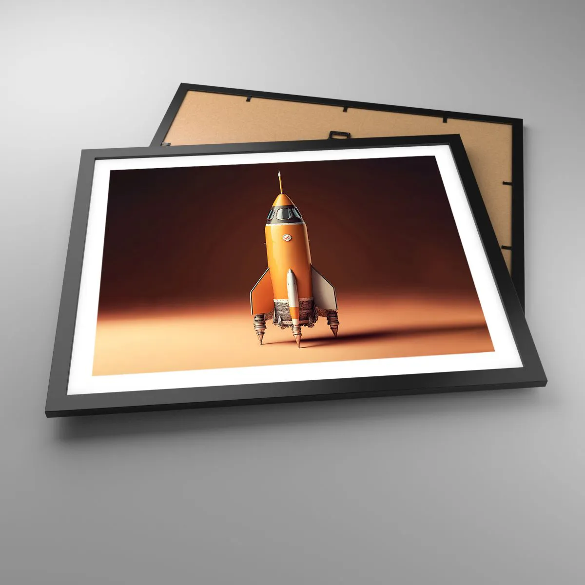 Pôster com moldura preta - Tudo começa com um sonho - 50x40 cm