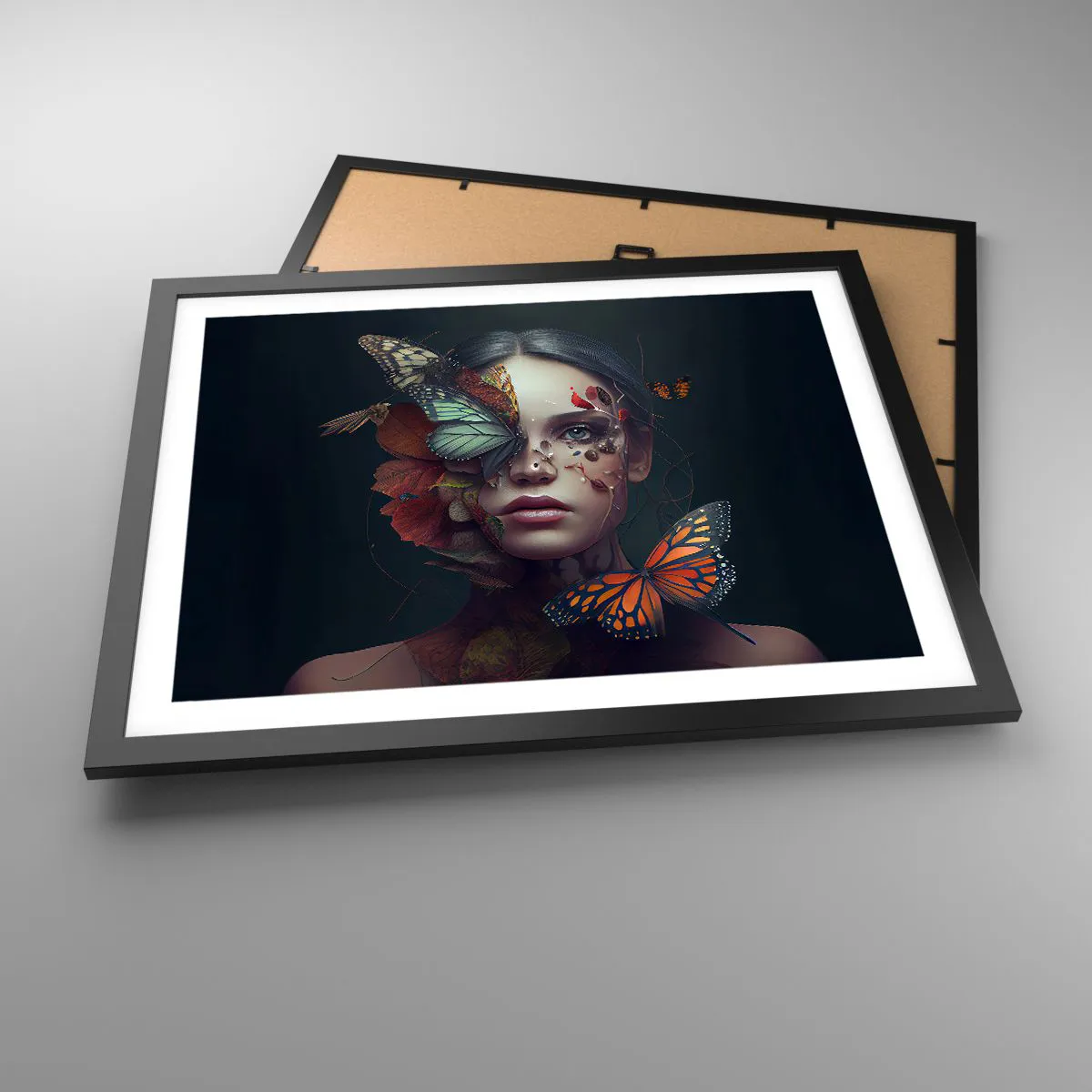 Poster in einem schwarzem Rahmen - Wunderbare Metamorphose - 50x40 cm