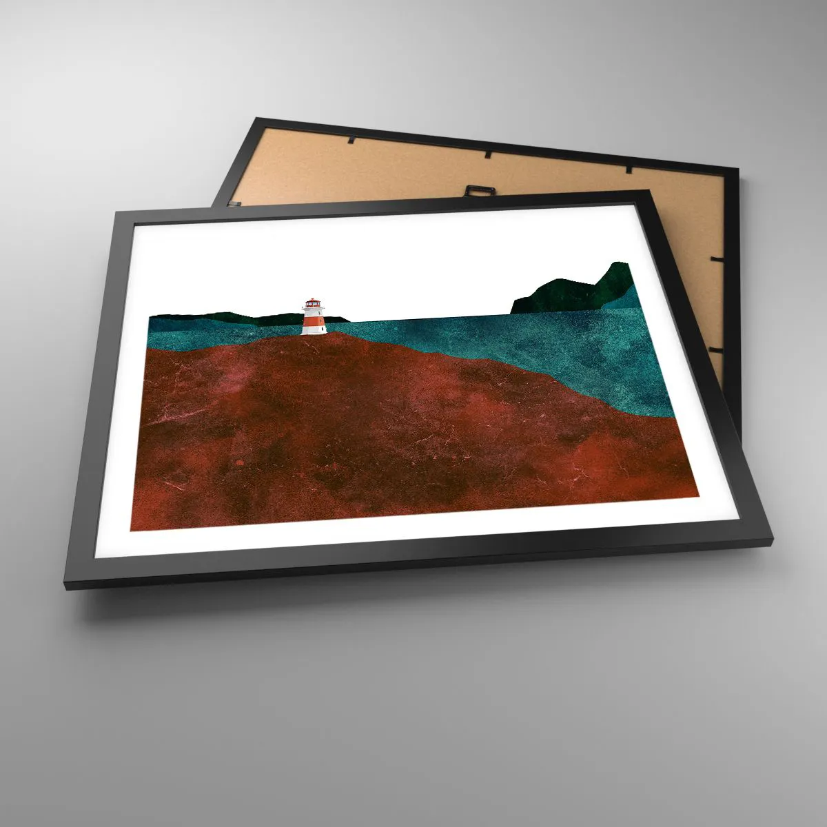 Affiche dans un cadre noir - Poster - En regardant la mer - 50x40 cm