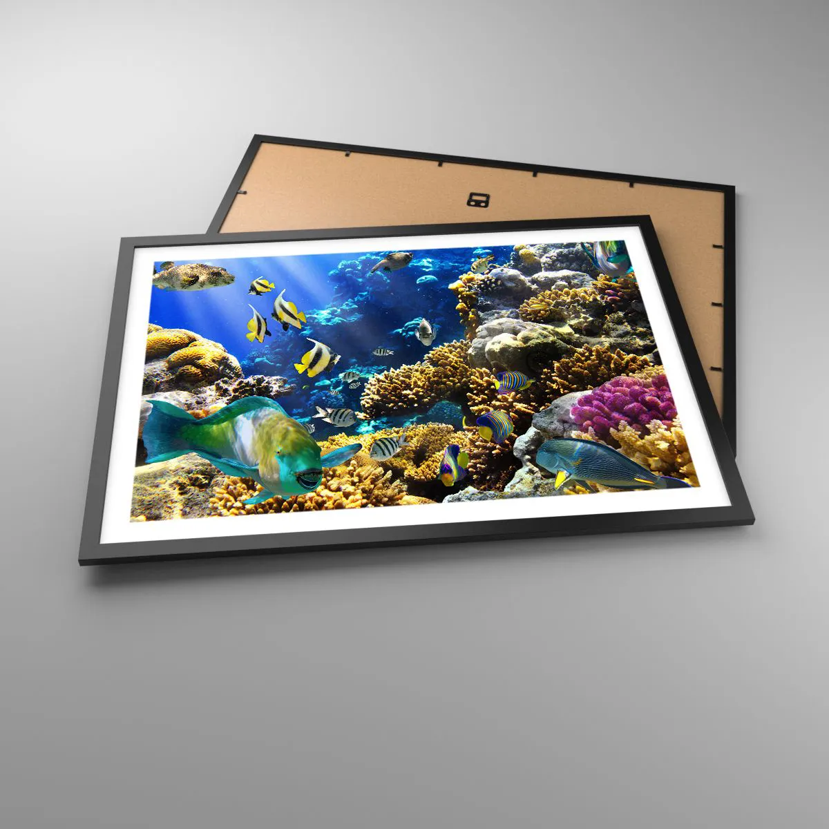 Pôster com moldura preta - Tráfego intenso no percurso de férias - 70x50 cm