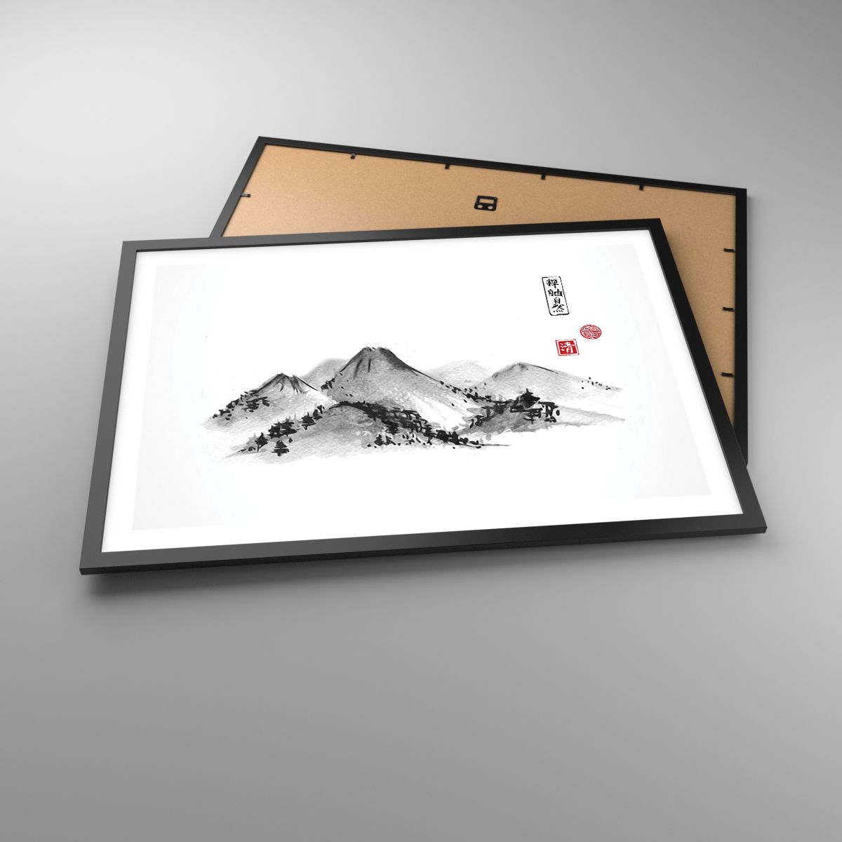 Plakat Landskab, Plakat Asien, Plakat Bjerge, Plakat Kina, Plakat Grafik