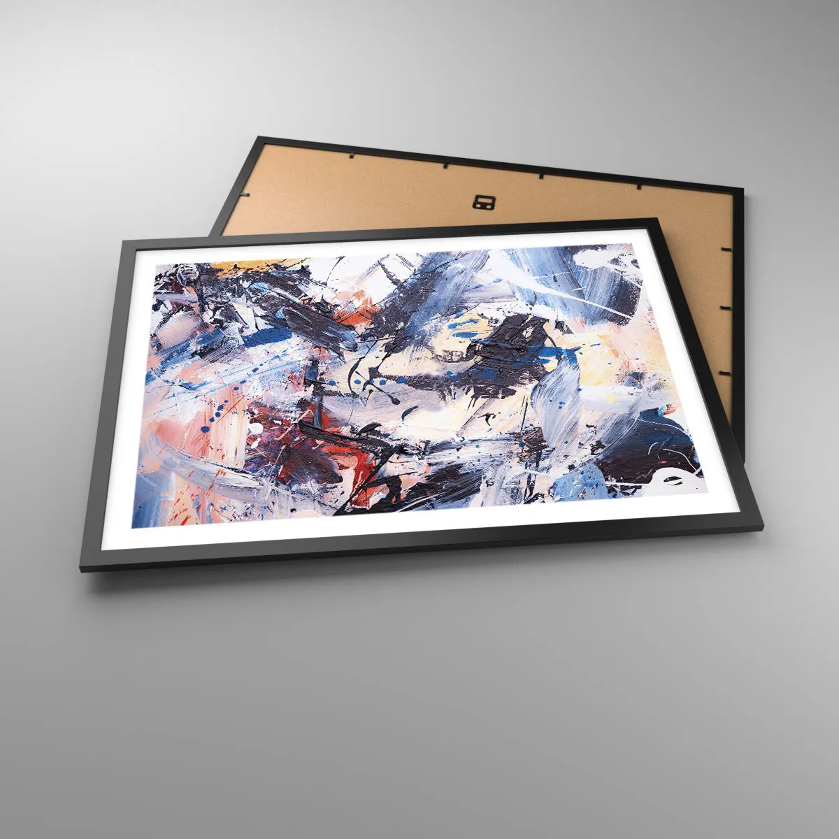 Poster in black frame - Crazy Dance of Abstraction - 70x50 cm