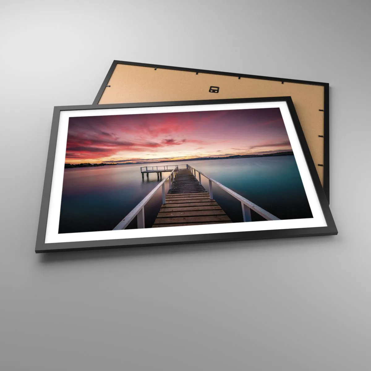 Plakat i sort ramme - Aftenens blide flamme - 70x50 cm