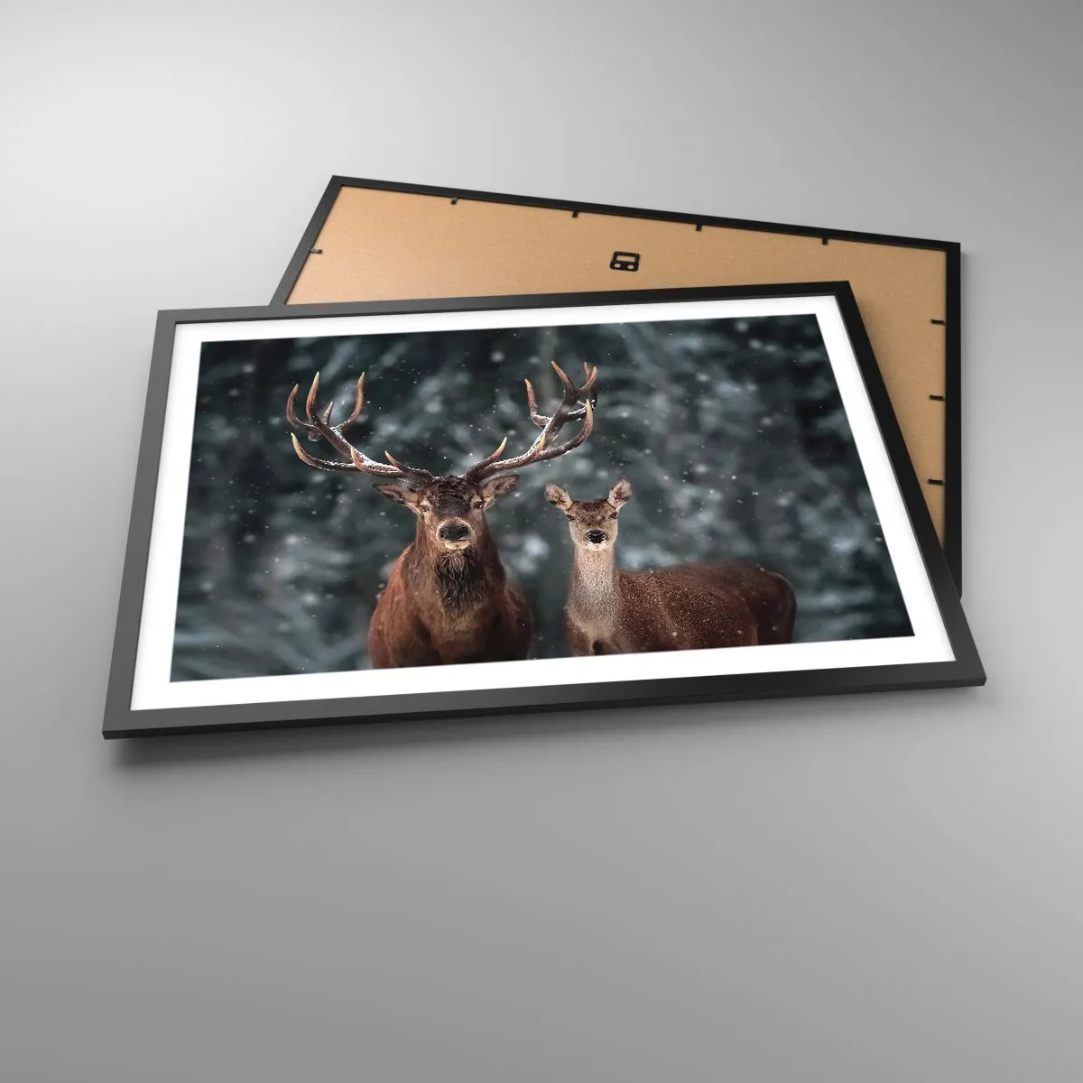 Pôster com moldura preta - O senhor da floresta com sua esposa - 70x50 cm