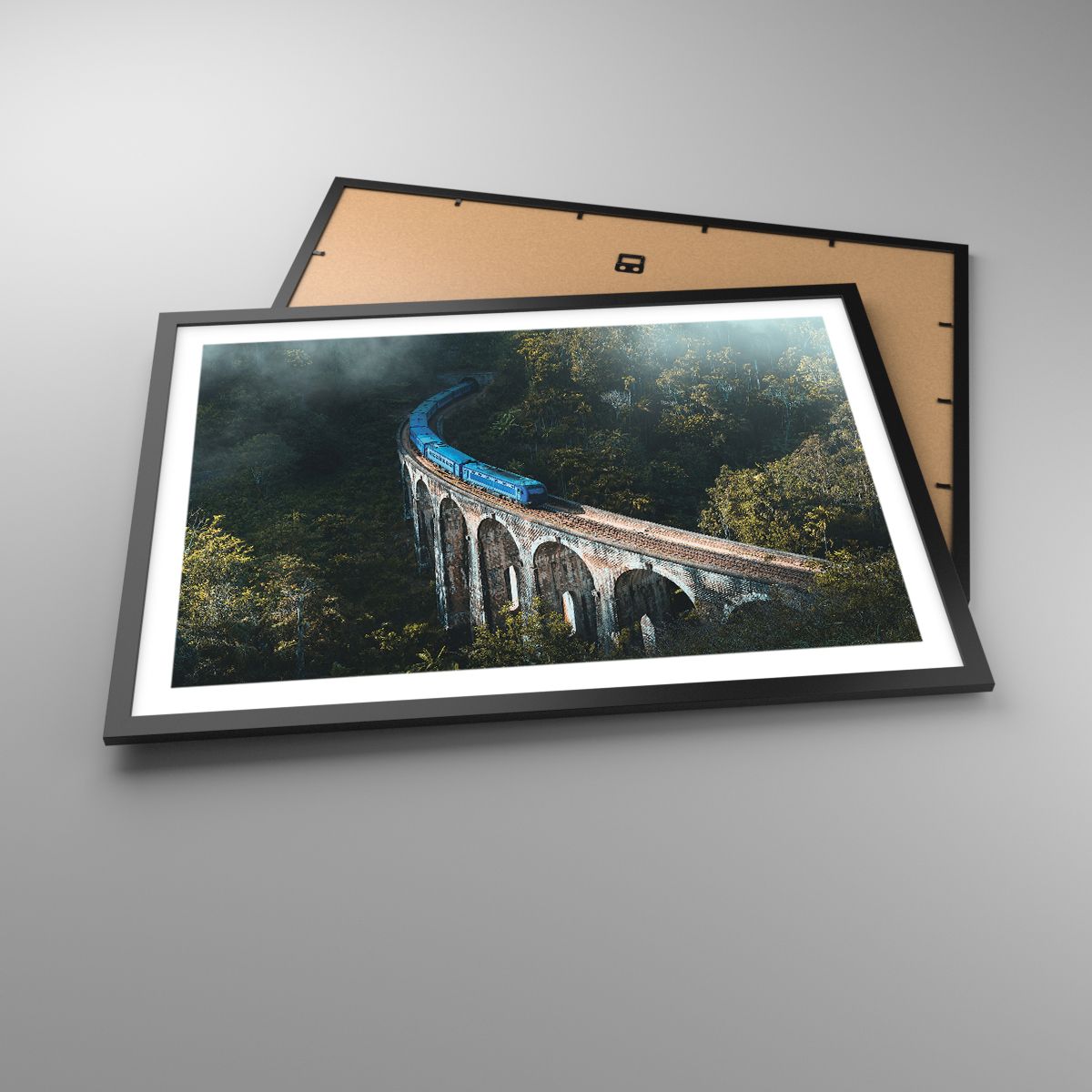 Poster Eisenbahnbrücke, Poster Berglandschaft, Poster Personenzug, Poster Sri Lanka, Poster Asien