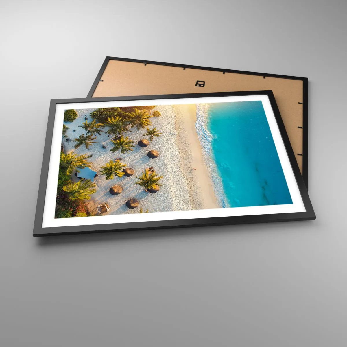 Plakat i sort ramme - Velkommen til paradis - 70x50 cm