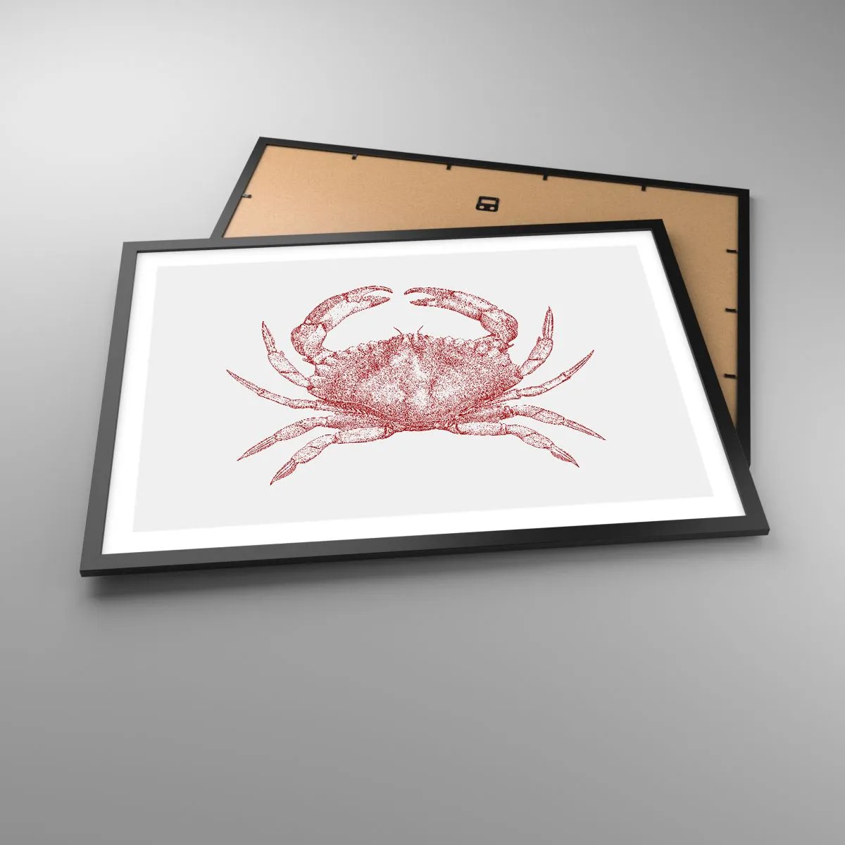Plakat i sort ramme - Krabbe over krabber - 70x50 cm
