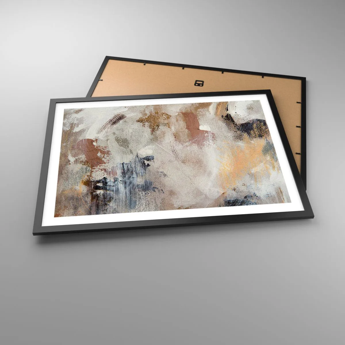 Poster in black frame - Foggy Abstract - 70x50 cm
