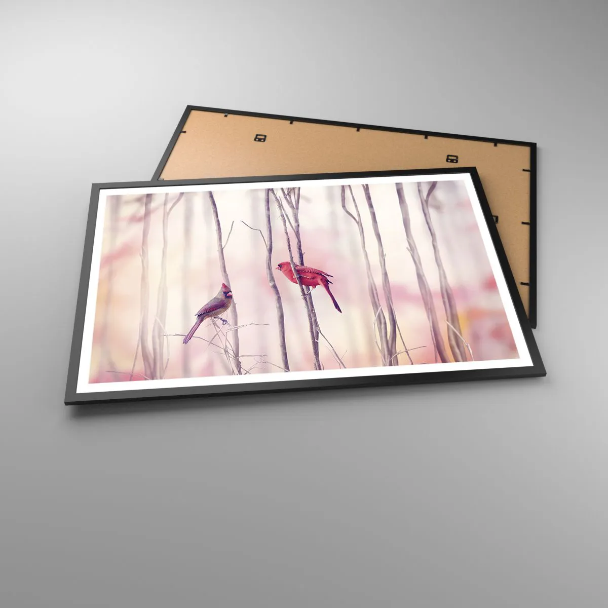 Affiche dans un cadre noir - Poster - Conte de la forêt rose - 91x61 cm