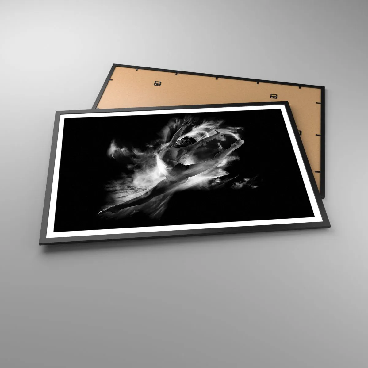 Poster in een zwarte lijst - Vast tijdens de vlucht - 91x61 cm