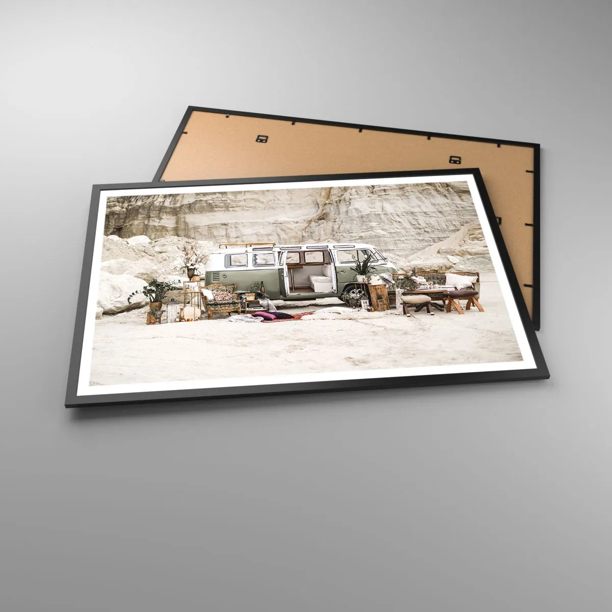 Plakat i sort ramme - Tid til at starte rejsen - 91x61 cm