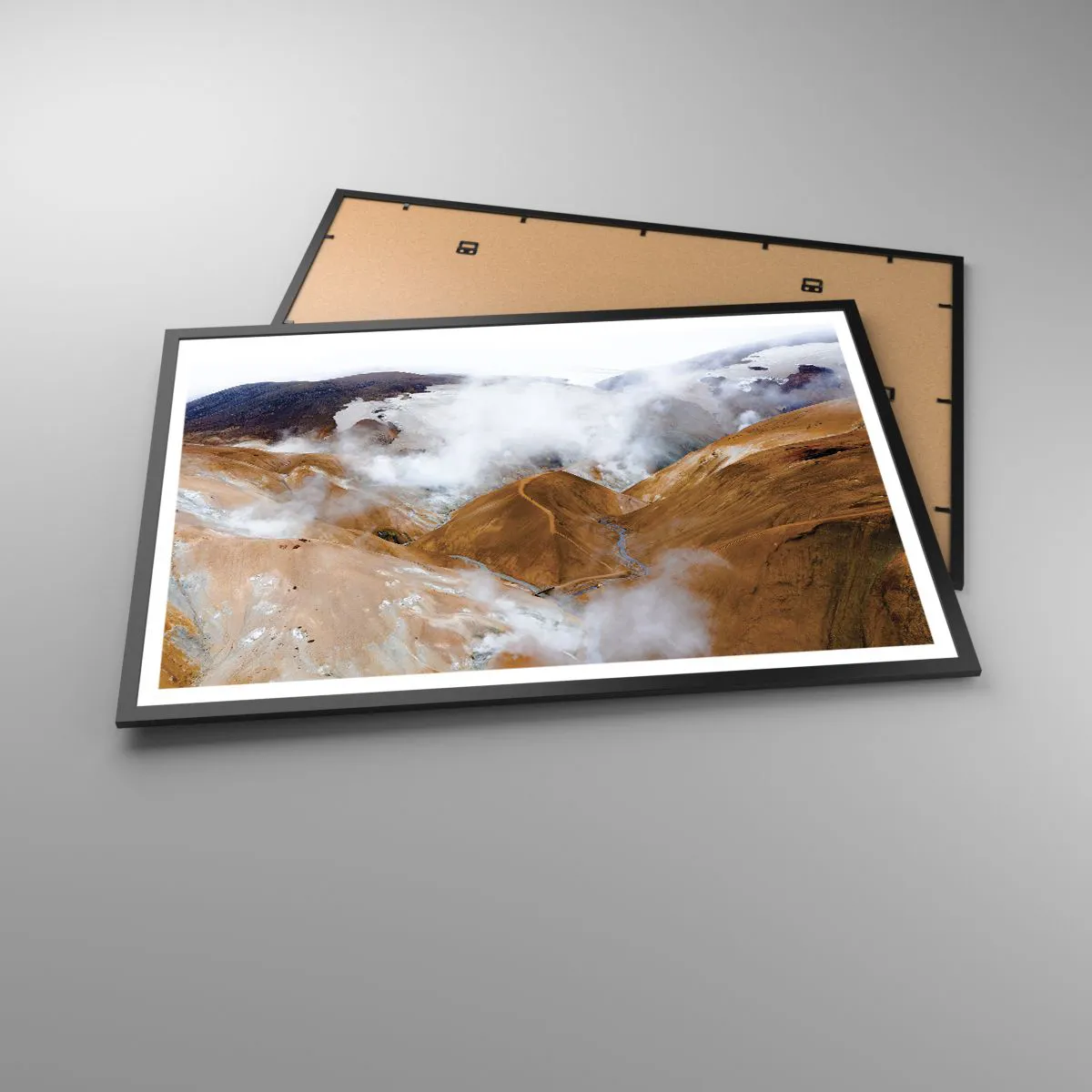 Plagát v čiernom ráme - Drsná krása Islandu - 91x61 cm