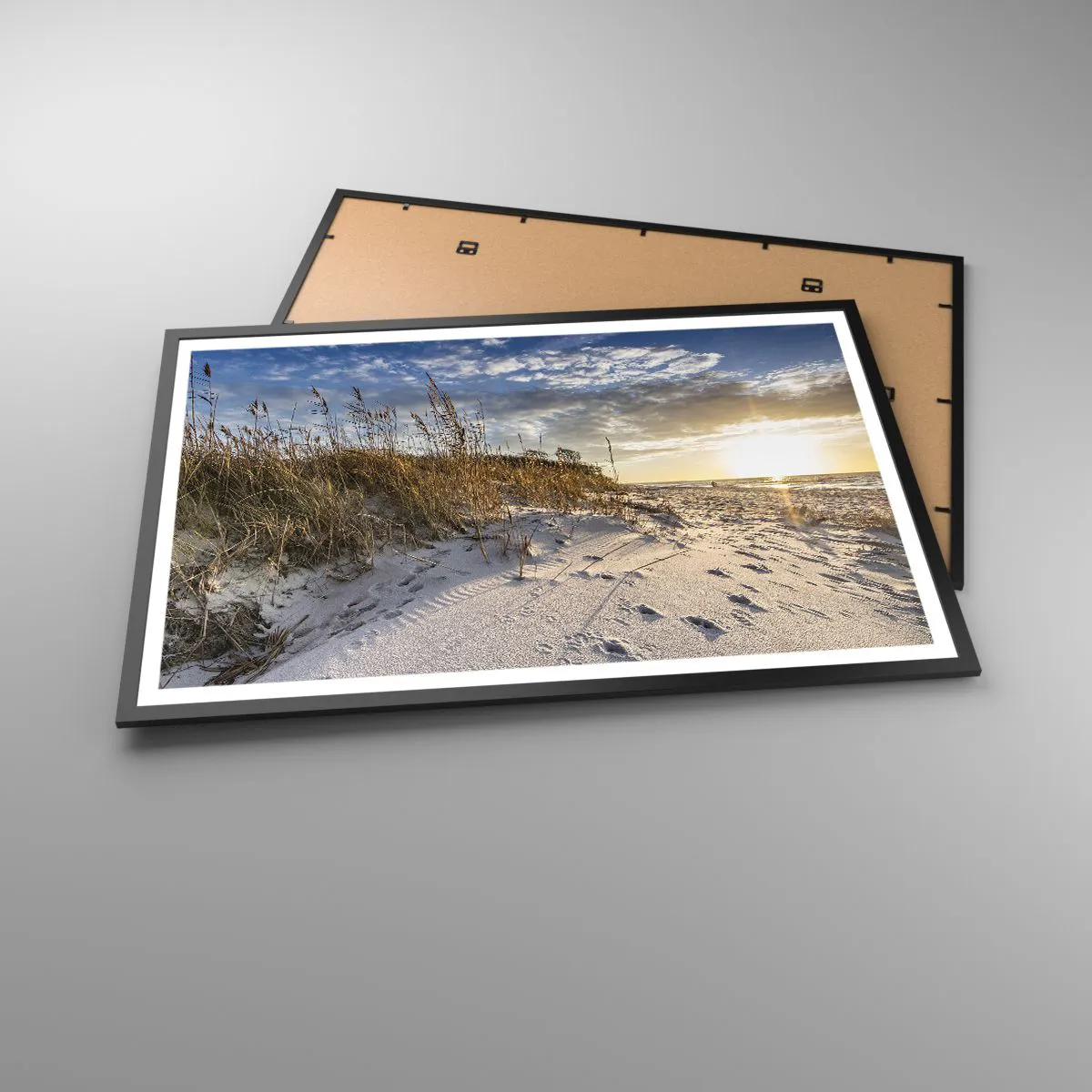 Poster in einem schwarzem Rahmen - Einladung zu einem Spaziergang - 91x61 cm