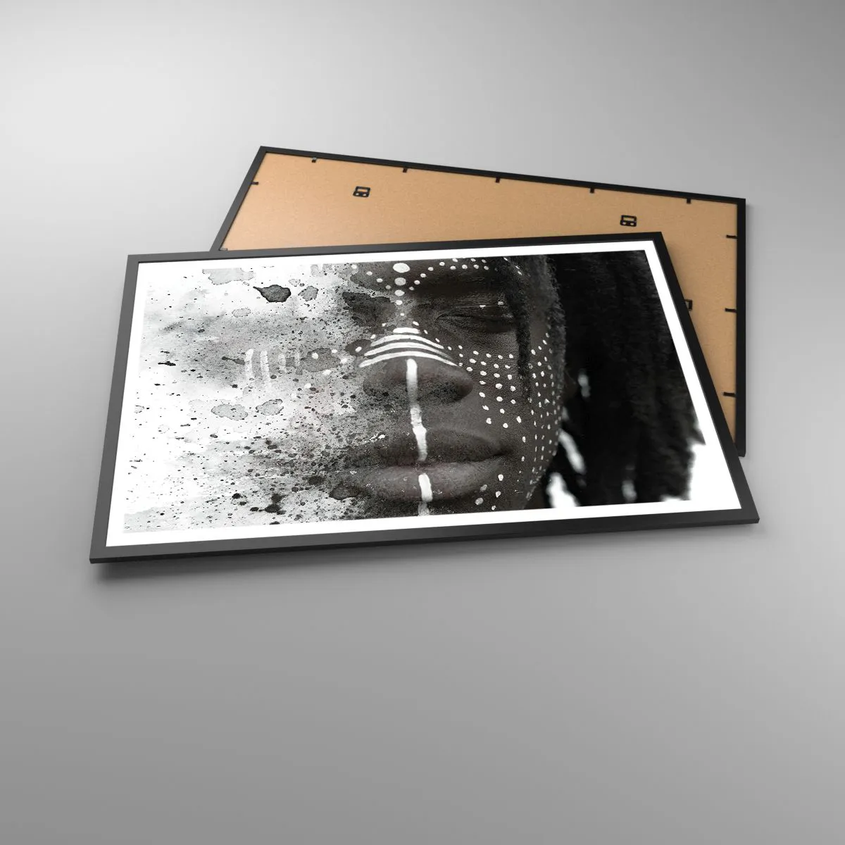 Poster in einem schwarzem Rahmen - Entdecke den Urgeist - 91x61 cm