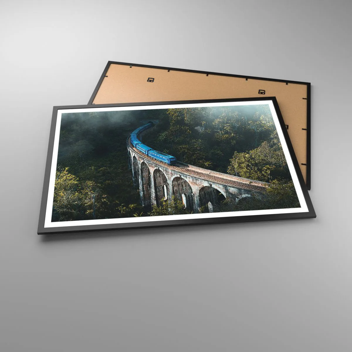 Poster in black frame - Train through Nature - 91x61 cm