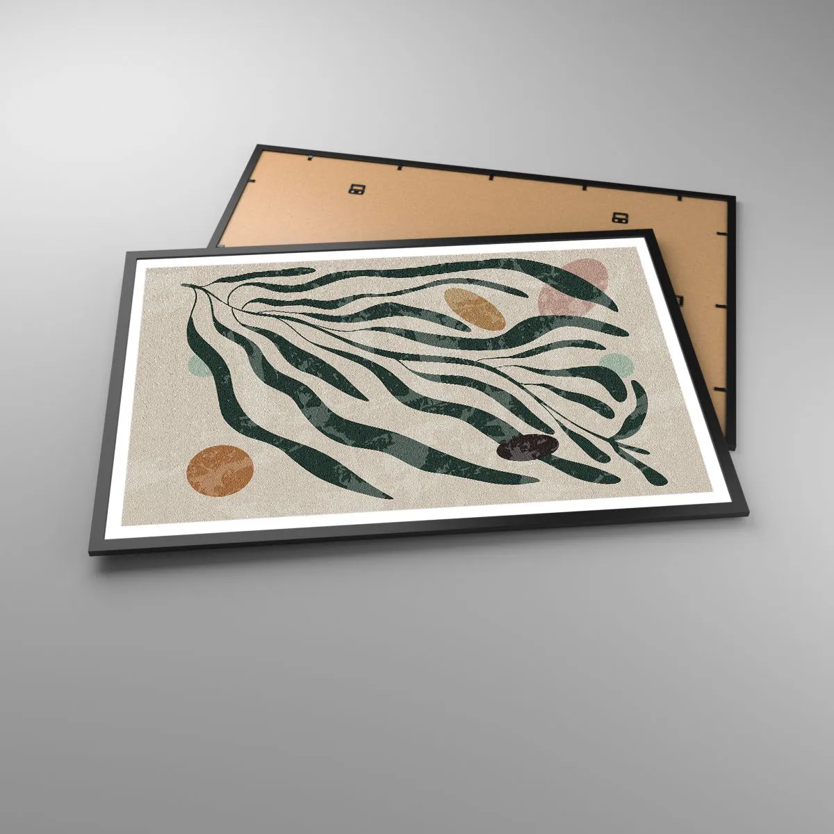 Affiche dans un cadre noir - Poster - Parmi la verdure - 91x61 cm