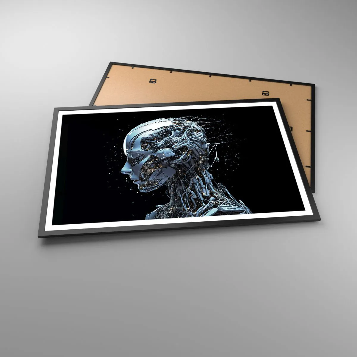 Affiche dans un cadre noir - Poster - La technologie est une femme - 91x61 cm