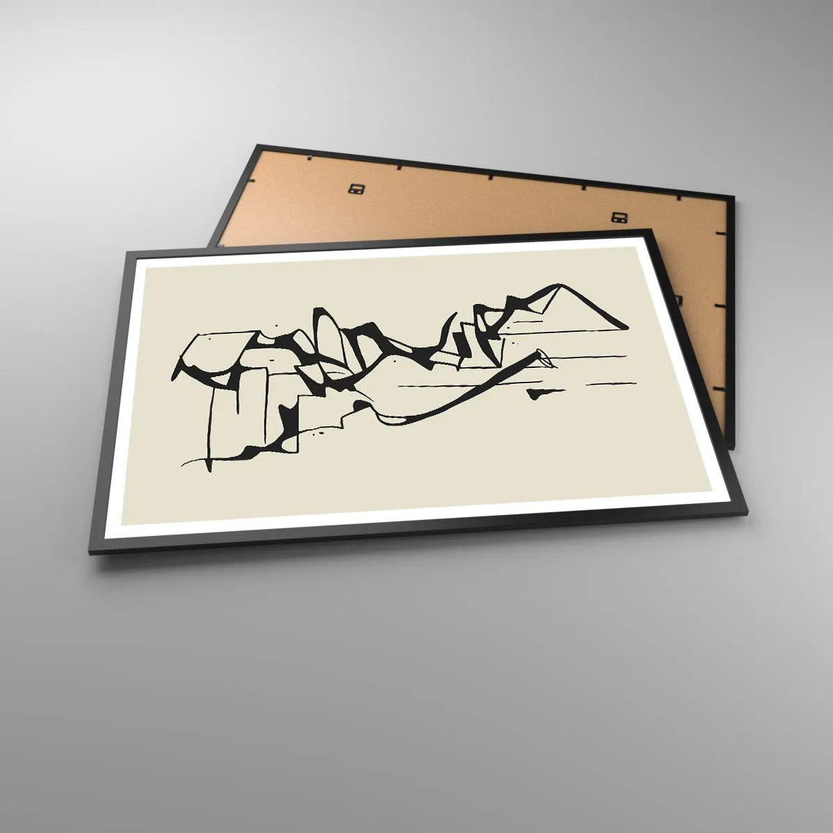 Affiche dans un cadre noir - Poster - Peut-être un paysage - 91x61 cm