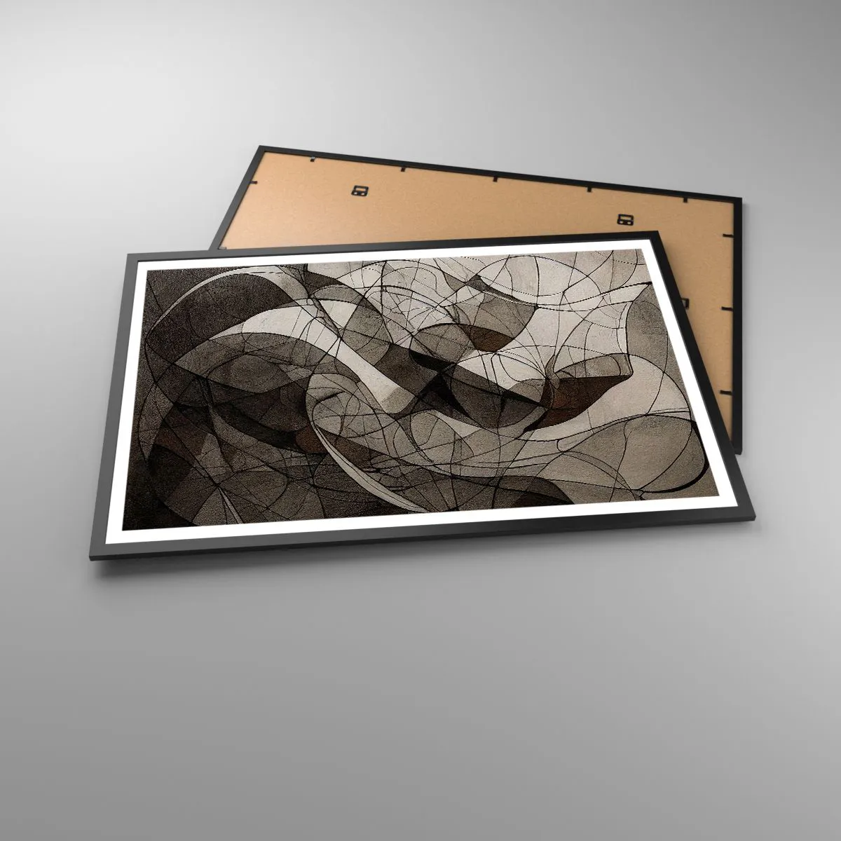 Affiche dans un cadre noir - Poster - Circulation des couleurs de la terre - 91x61 cm