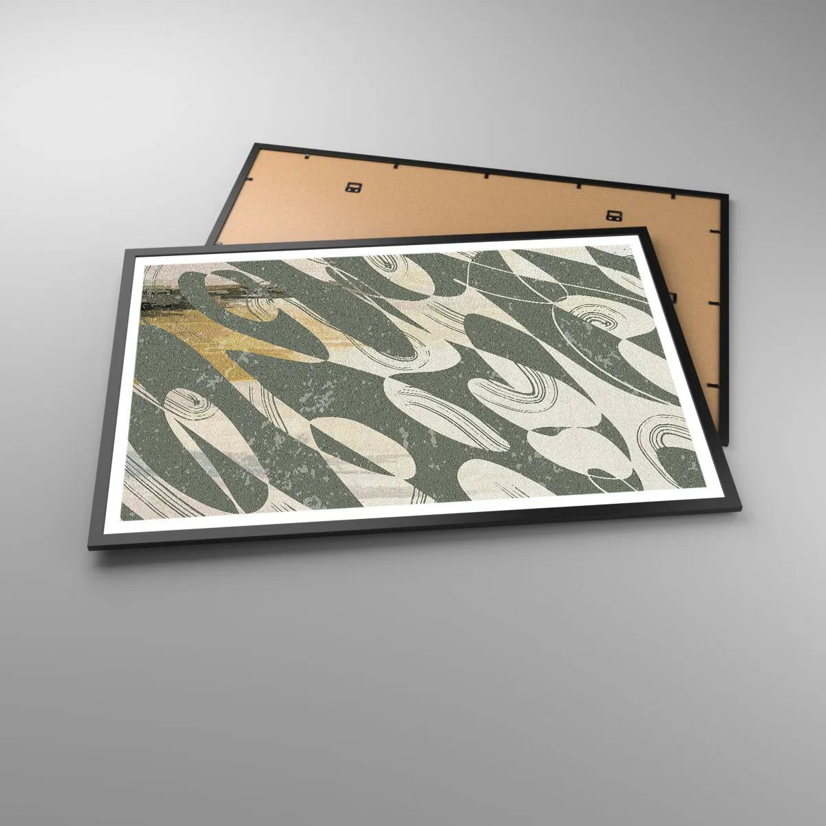 Affiche dans un cadre noir - Poster - Abstraction rythmique - 91x61 cm