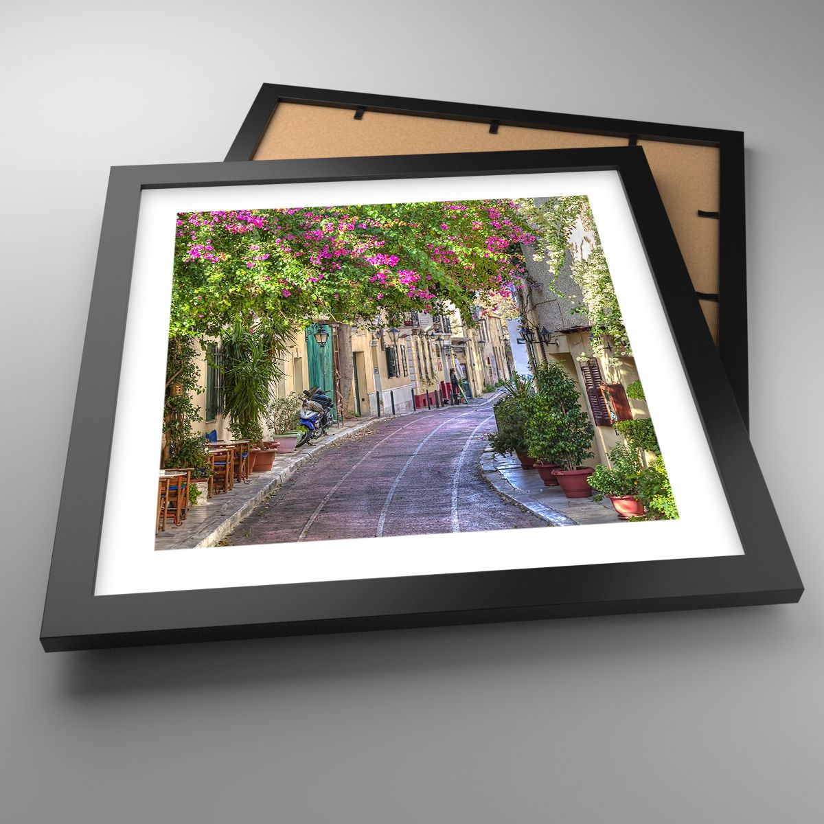 Poster Die Architektur, Poster Griechenland, Poster Stadt, Poster Gasse, Poster Blumen
