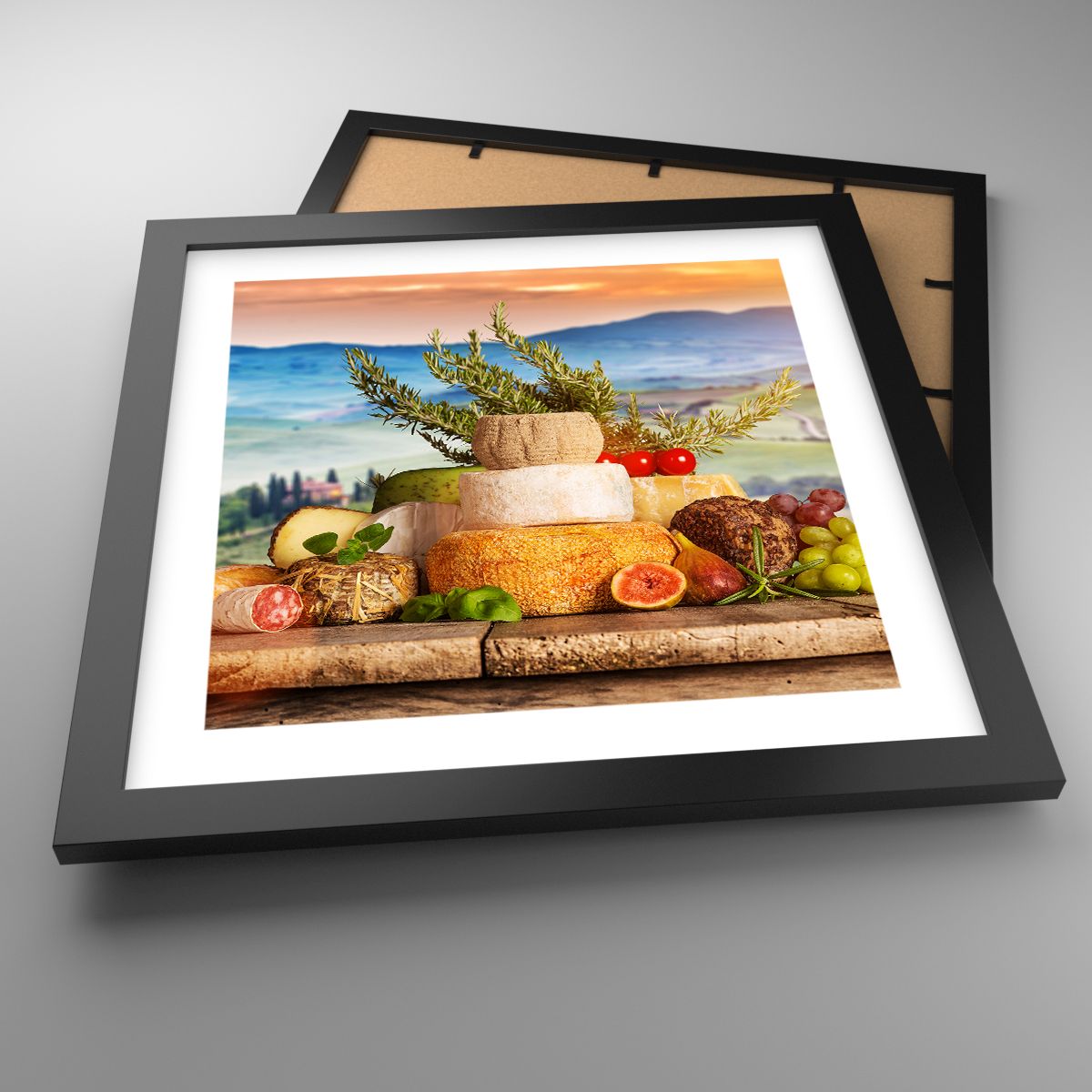 Affiche Toscane, Affiche Paysage, Affiche Fromages Délicieux, Affiche Vignoble, Affiche Cuisine