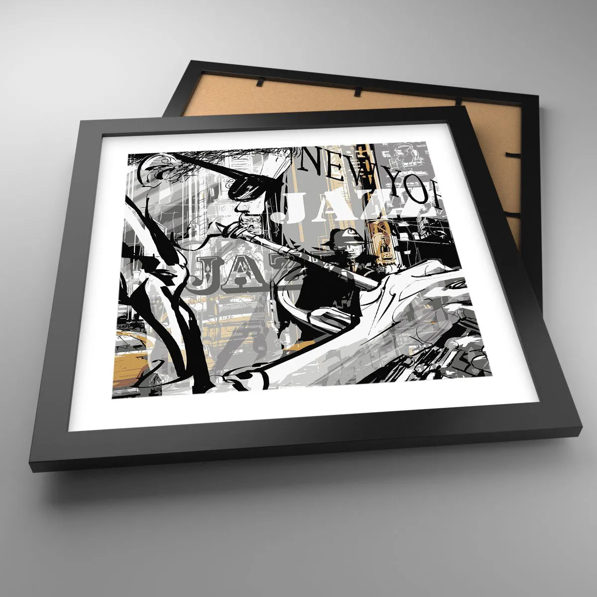 Poster in black frame - In the Rhythm of New York - 30x30 cm