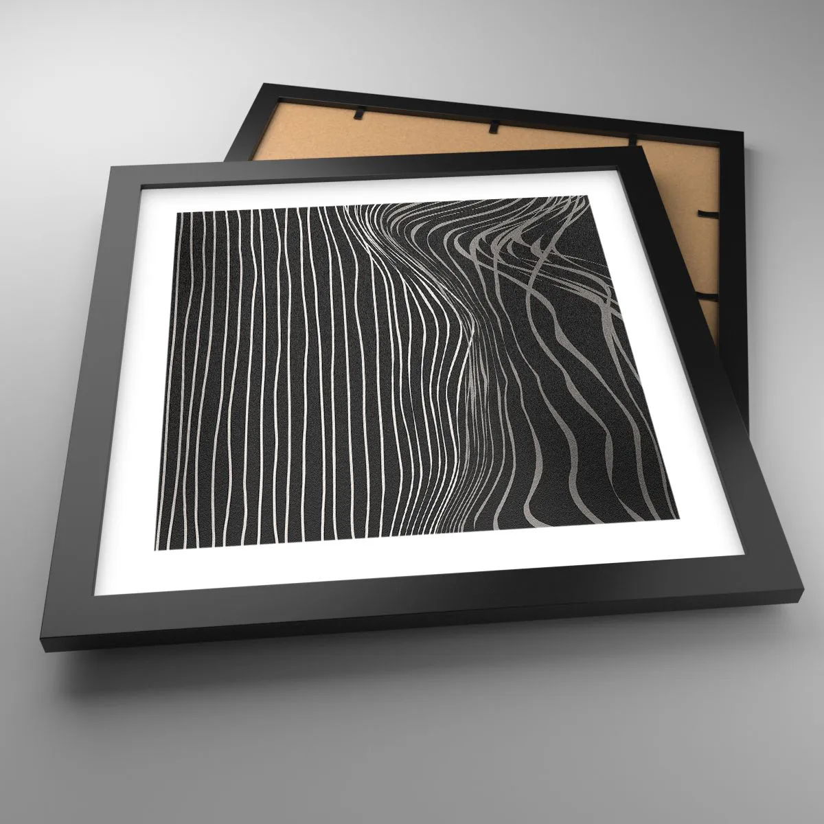 Poster in einem schwarzem Rahmen - Rhythmus und Akzent - 30x30 cm